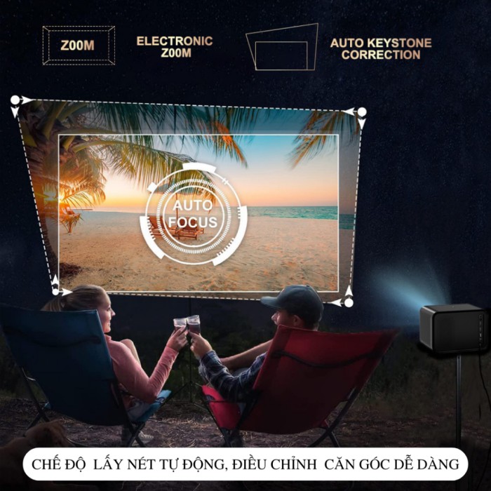 Máy Chiếu Mini KAW KP935, Hỗ Trợ Kết Nối WiFi, Bluetooth, Độ Phân Giải 1080P, Âm Thanh HIFI Sống Động