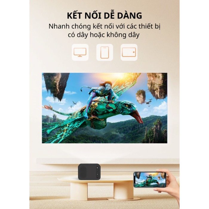 Máy Chiếu Mini KAW KP935, Hỗ Trợ Kết Nối WiFi, Bluetooth, Độ Phân Giải 1080P, Âm Thanh HIFI Sống Động