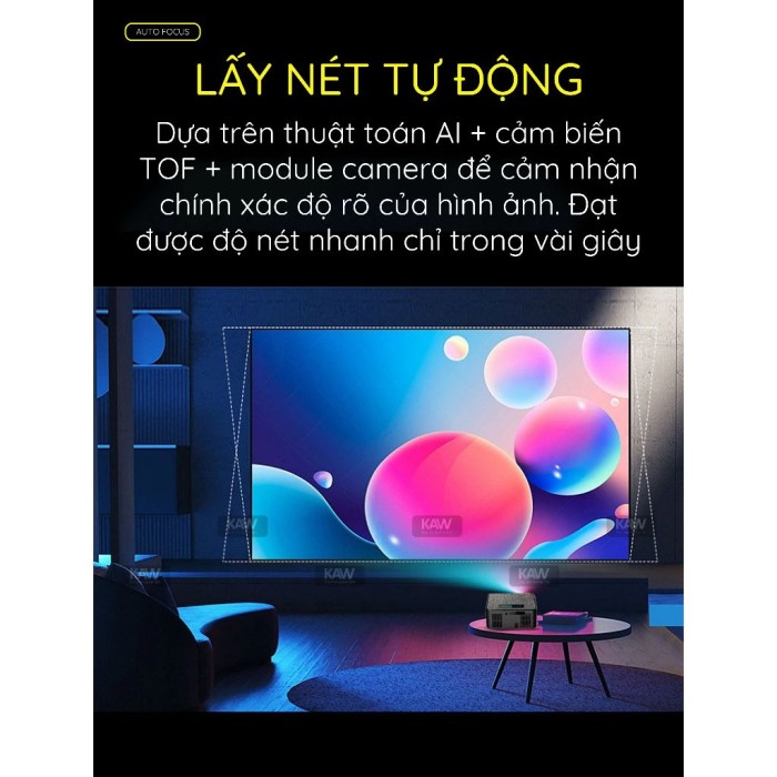 Máy Chiếu Mini KAW KS990, Hình Ảnh Sắc Nét, Dễ Dàng Kết Nối, Nhỏ Gọn, Tiện Lợi