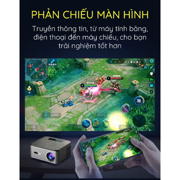 Máy Chiếu Mini KAW KS990, Hình Ảnh Sắc Nét, Dễ Dàng Kết Nối, Nhỏ Gọn, Tiện Lợi