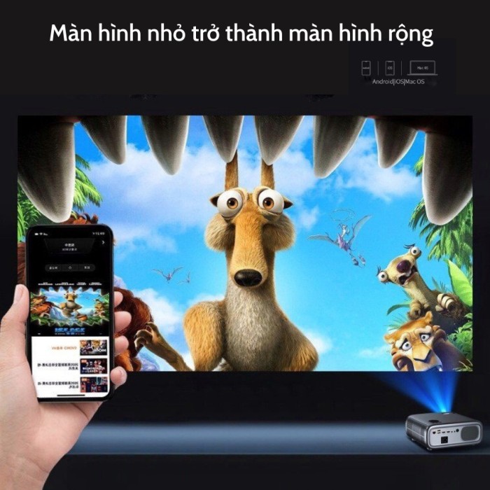 Máy Chiếu Mini KAW XMAX10, Xem Phim, Chơi Game, Thuyết Trình Tiện Lợi, Độ Sáng Tốt