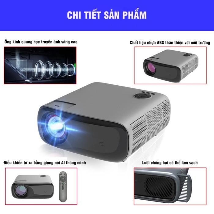 Máy Chiếu Mini KAW XMAX10, Xem Phim, Chơi Game, Thuyết Trình Tiện Lợi, Độ Sáng Tốt