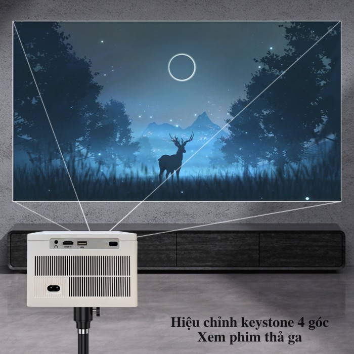 Máy chiếu Kaw K650 Plus, Tích hợp loa, Máy chiếu phim gia đình,  Đa năng, nhỏ gọn, Dễ dàng mang theo