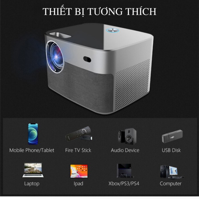 Máy chiếu Mini xem phim KAW KP980,Hỗ trợ 4K, Kết nối đa dạng,Hình ảnh sắc nét, Âm thanh sống động