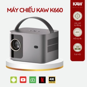 Máy Chiếu Mini KAW K660 - Độ phân giải gốc 1080P, Android TV, Tích hợp loa