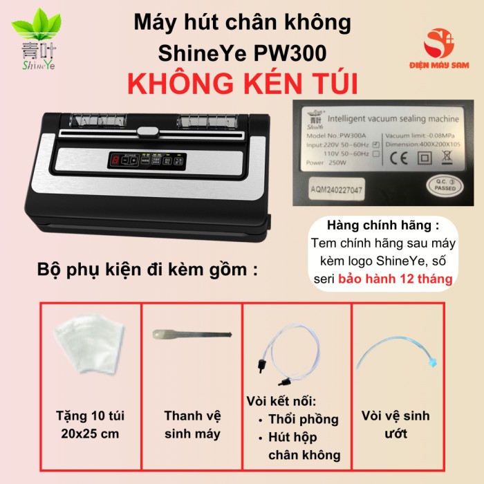Máy Hút Chân Không PW300A - Bảo Quản Thực Phẩm Tươi Lâu, Chống Oxy Hóa