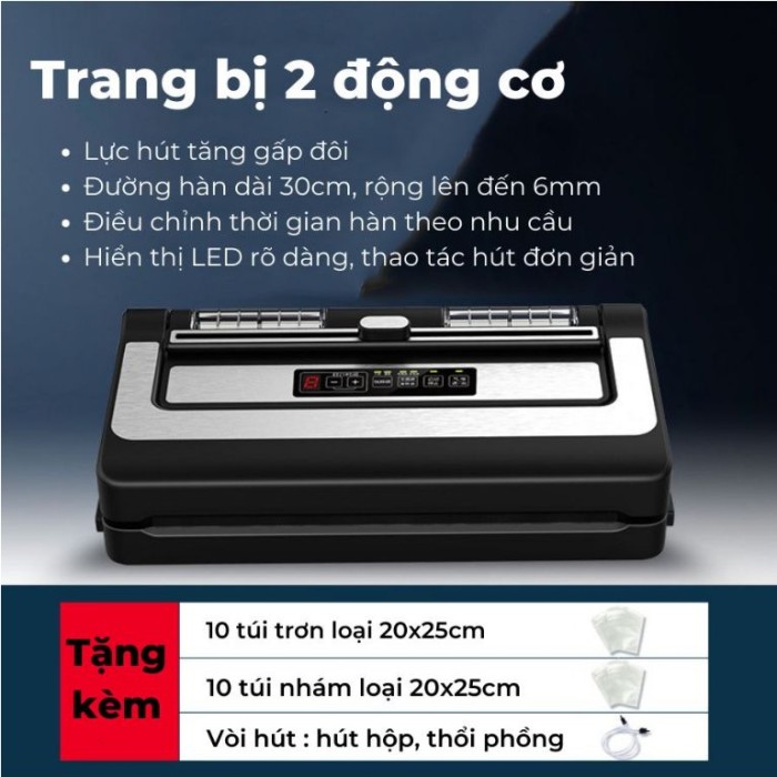 Máy Hút Chân Không PW300A - Bảo Quản Thực Phẩm Tươi Lâu, Chống Oxy Hóa