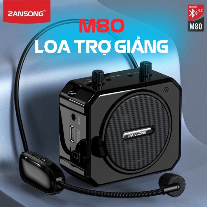Loa Trợ Giảng Zansong M80, Âm Thanh Mạnh Mẽ, Thiết Kế Nhỏ Gọn, Dễ Dàng Mang Theo