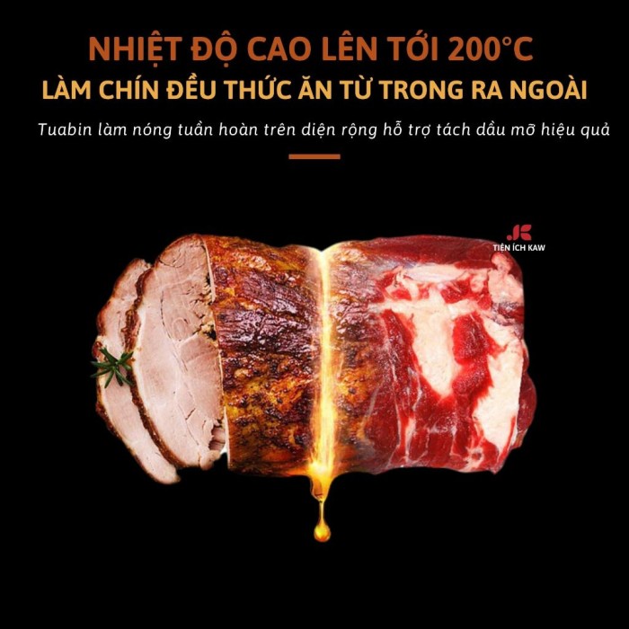 Nồi Chiên Không Dầu 8L KAW, Nấu Nướng Nhanh Gọn, Ít Dầu Mỡ, Dung Tích Lớn