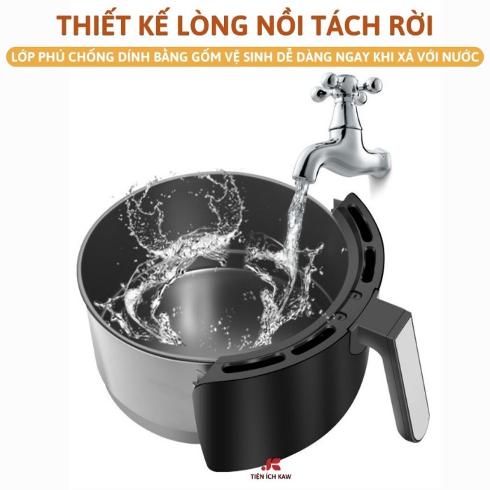 Nồi Chiên Không Dầu 8L KAW, Nấu Nướng Nhanh Gọn, Ít Dầu Mỡ, Dung Tích Lớn