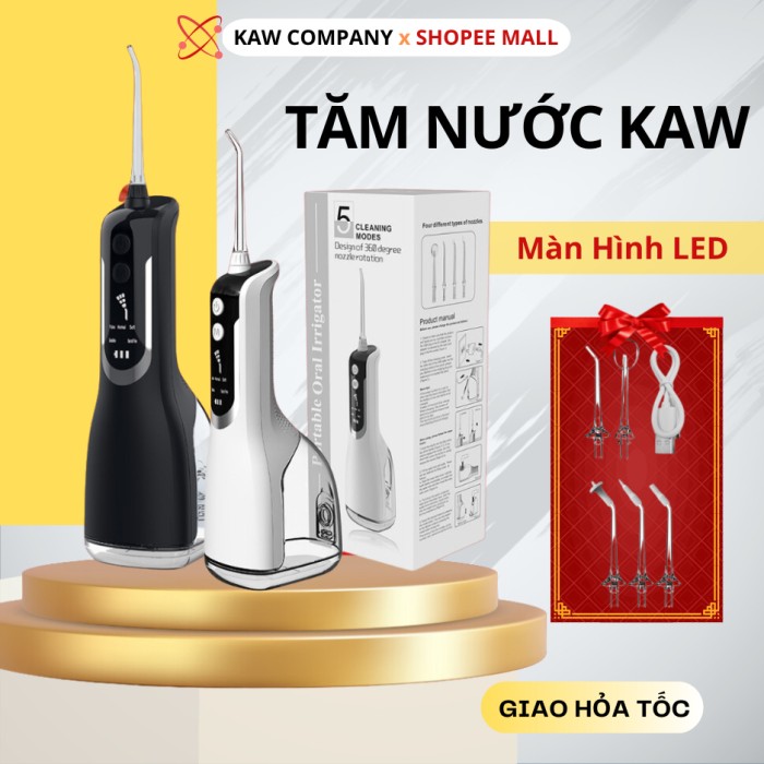Máy Tăm Nước Cầm Tay KAW - 4 Đầu Phun Đa Năng, Sạch Răng Toàn Diện