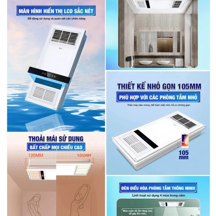Quạt sưởi âm trần đa năng 30x60 - Sưởi Ấm, Thông Gió, Chiếu Sáng Tiện Lợi