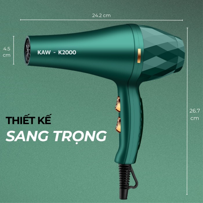 Máy Sấy Tóc Thông Minh, Sấy Tóc Nhanh Chóng, Tóc Mềm Mượt, Không Lo Quá Nhiệt
