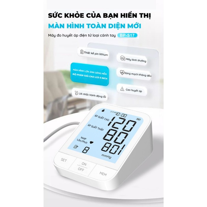 Máy Đo Huyết Áp KAW Cảm Biến Thông Minh - Đo Nhanh, Chính Xác, Tiện Lợi
