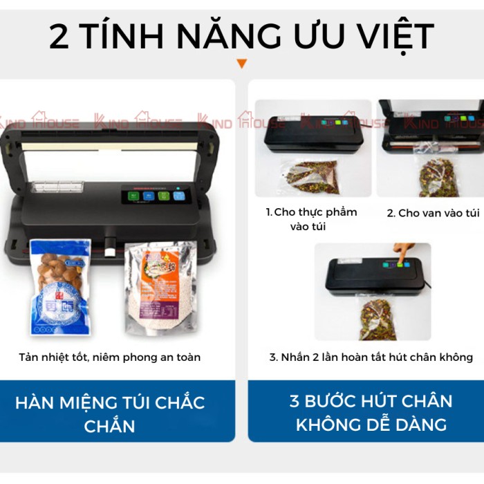 Máy Hút Chân Không P290, Không Kén Túi, Bảo Quản Thực Phẩm Tươi Lâu Hơn