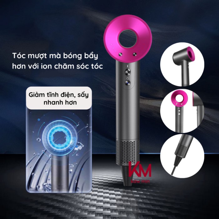 Máy Sấy Tóc ION ÂM KAW, Sấy Khô Nhẹ Nhàng, Không Làm Tổn Thương Tóc
