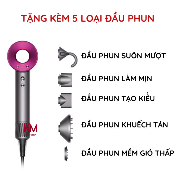 Máy Sấy Tóc ION ÂM KAW, Sấy Khô Nhẹ Nhàng, Không Làm Tổn Thương Tóc