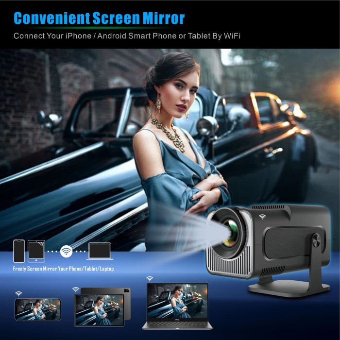 KAW FHY320 Mini Projector, Lý Tưởng Cho Du Lịch, Văn Phòng Nhỏ, Giải Trí Tại Nhà