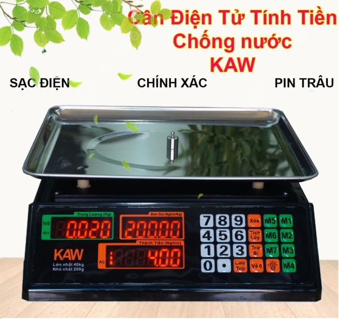 Cân Điện Tử Tính Tiền KAW Chống Nước, Dễ Dàng Vệ Sinh, Độ Bền Cao