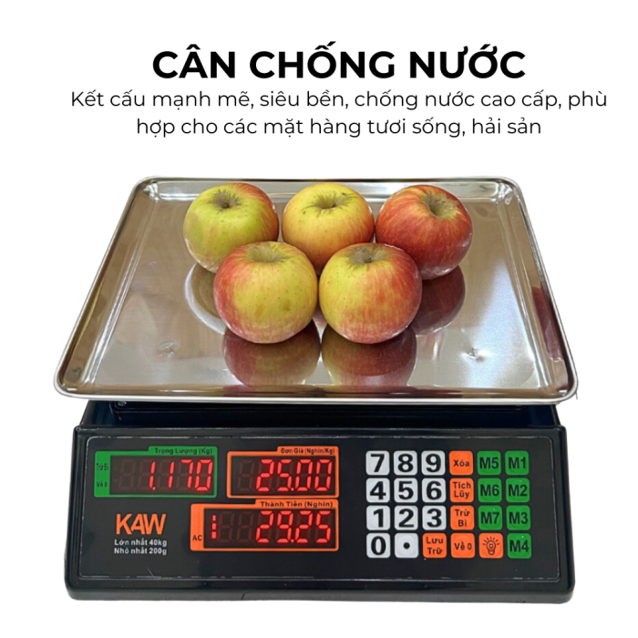 Cân Điện Tử Tính Tiền KAW Chống Nước, Dễ Dàng Vệ Sinh, Độ Bền Cao