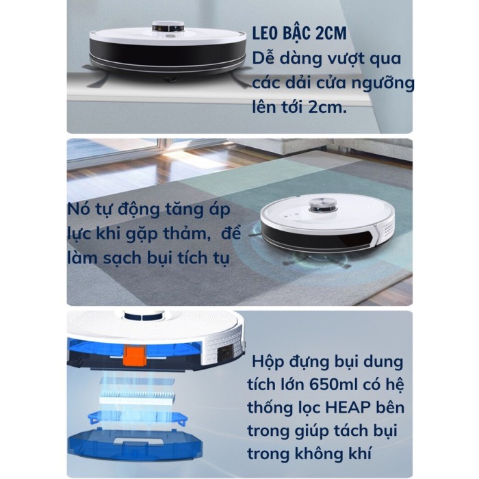 Robot Hút Bụi Thông Minh KAW, Hút Bụi Mạnh Mẽ, Di Chuyển Linh Hoạt, Sạch Mọi Ngóc Ngách